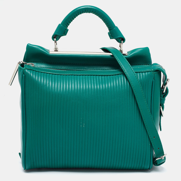 3.1 Philip Lim Green Leather Ryder Top Handle Bag - Picture 1 of 8